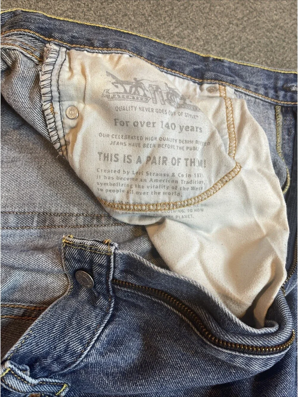 Levis 505 Regular Fit Jeans, Size 42x32 - Blue